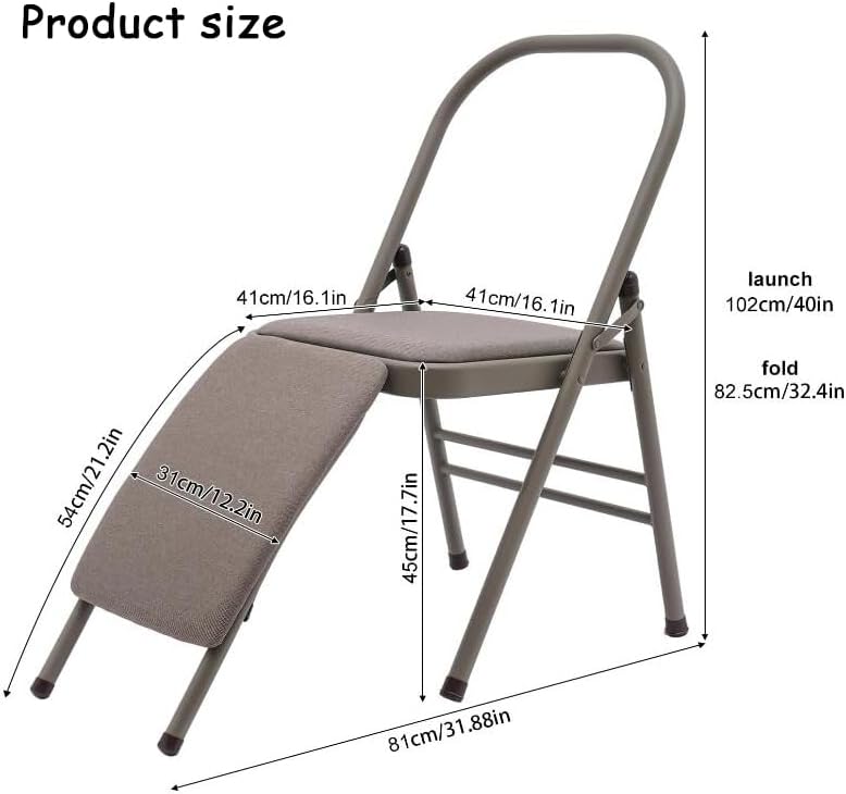 Yoga Auxiliary Chair Freestanding Inversion Chair Folding Balance Training Yoga Stool for Yoga Studios Offices Conference Rooms Overall for Balance