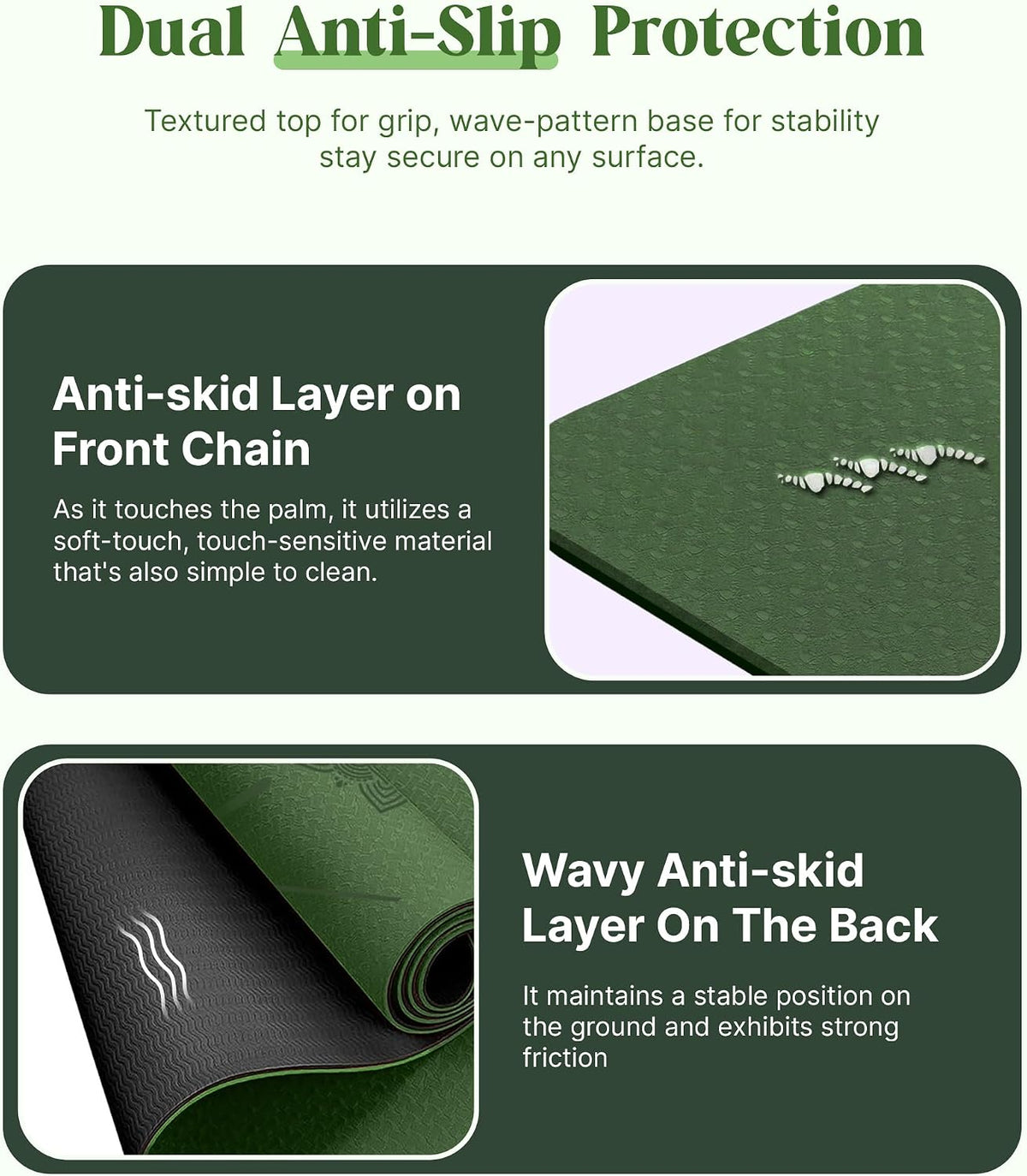 Pro Yoga Mat With Alignment Lines, 6Mm Thick Non-Slip Exercise Mat
