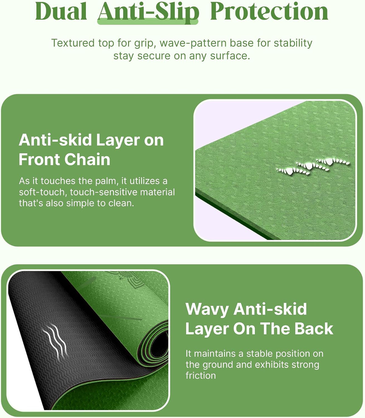 Pro Yoga Mat With Alignment Lines, 6Mm Thick Non-Slip Exercise Mat