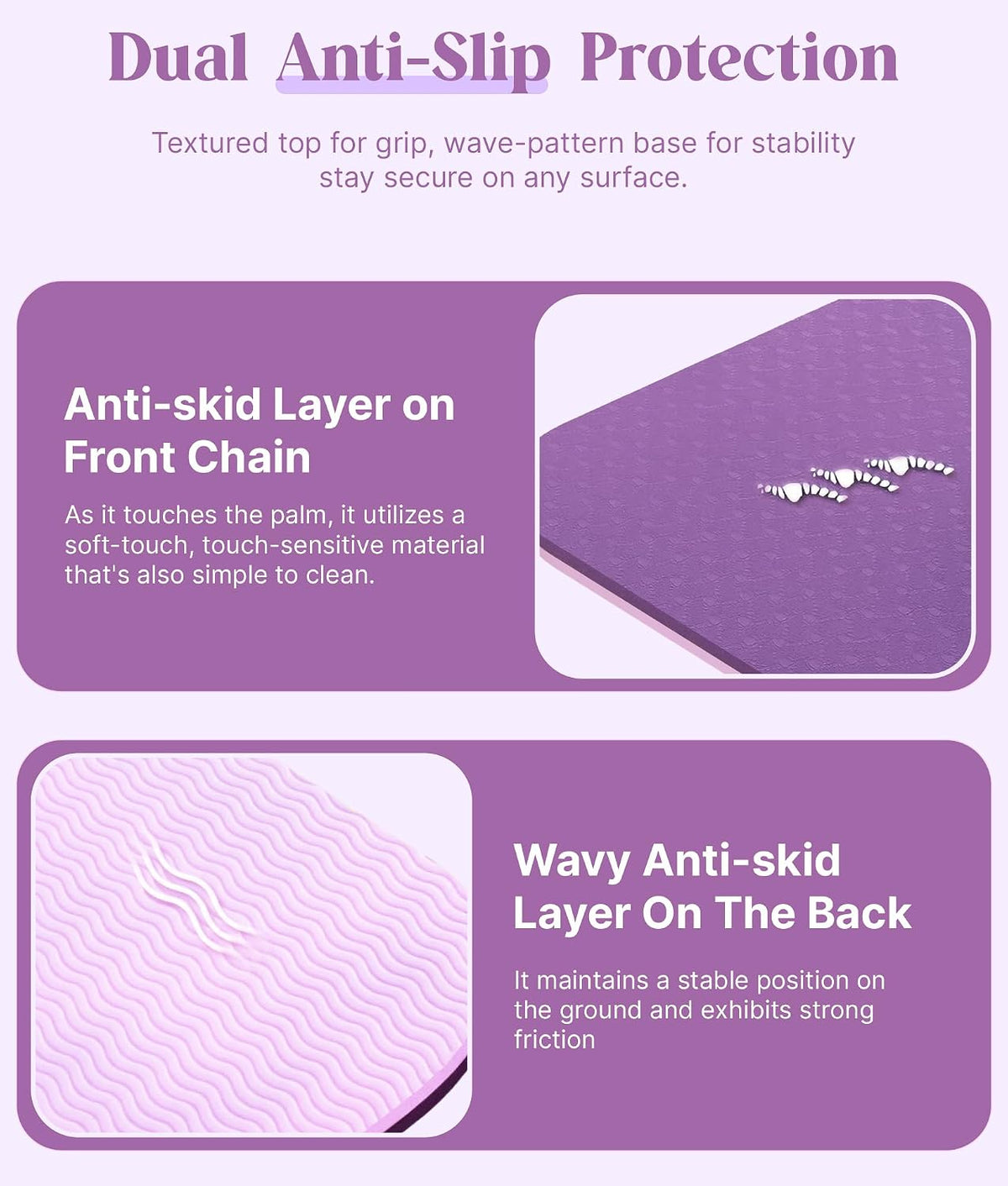 Pro Yoga Mat With Alignment Lines, 6Mm Thick Non-Slip Exercise Mat