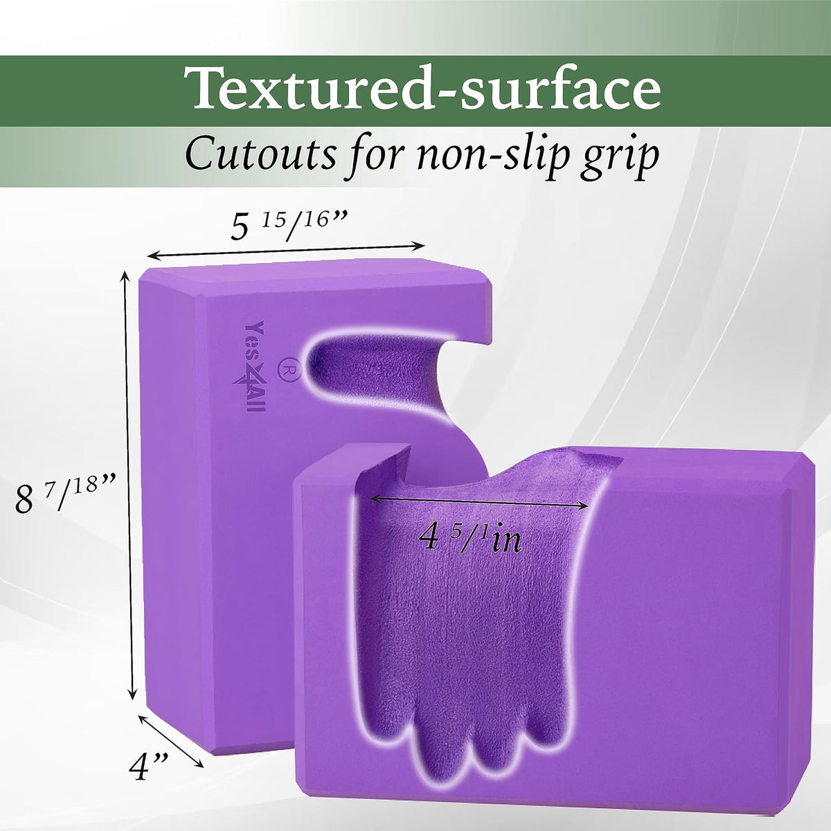 Yoga Blocks 2 Pack Wrist Support, Comfort, and Grip Strength, Support for Balance Fitness and Exercise, EVA Foam Blocks Pilates Yoga Brick Yoga Accessories