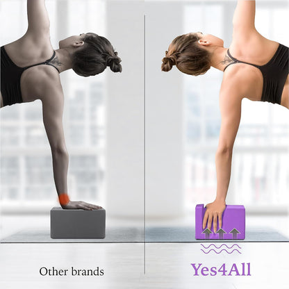 Yoga Blocks 2 Pack Wrist Support, Comfort, and Grip Strength, Support for Balance Fitness and Exercise, EVA Foam Blocks Pilates Yoga Brick Yoga Accessories