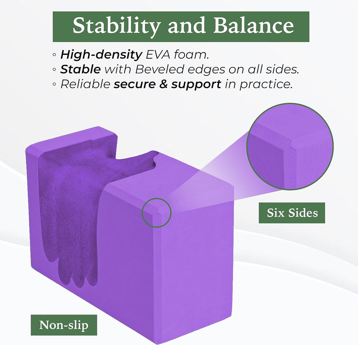 Yoga Blocks 2 Pack Wrist Support, Comfort, and Grip Strength, Support for Balance Fitness and Exercise, EVA Foam Blocks Pilates Yoga Brick Yoga Accessories