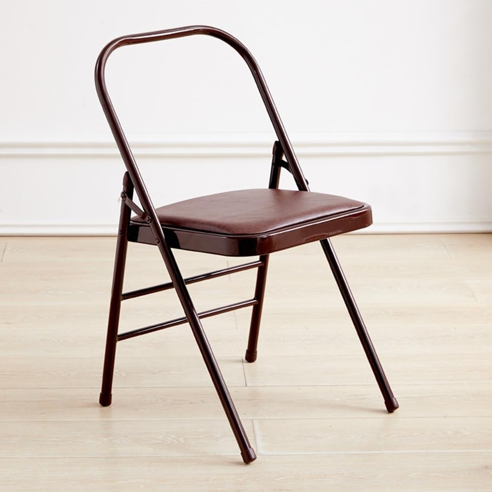 Foldable Yoga Chair with Backrest for Home, Iyengar Yoga Support Stool, Portable Yoga Props Training Chair