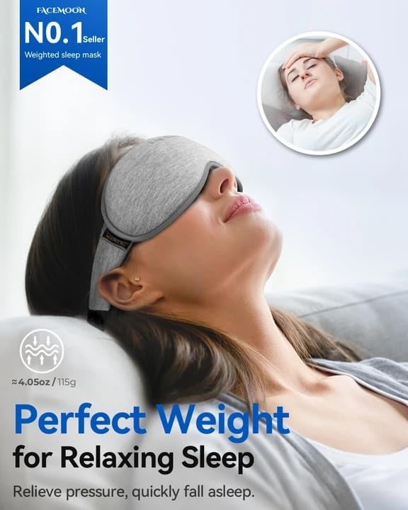 3D Blackout Weighted Sleep Mask, Airplane Travel & Nurse Essential