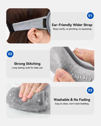 3D Blackout Weighted Sleep Mask, Airplane Travel & Nurse Essential