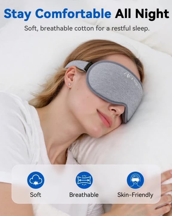3D Blackout Weighted Sleep Mask, Airplane Travel & Nurse Essential