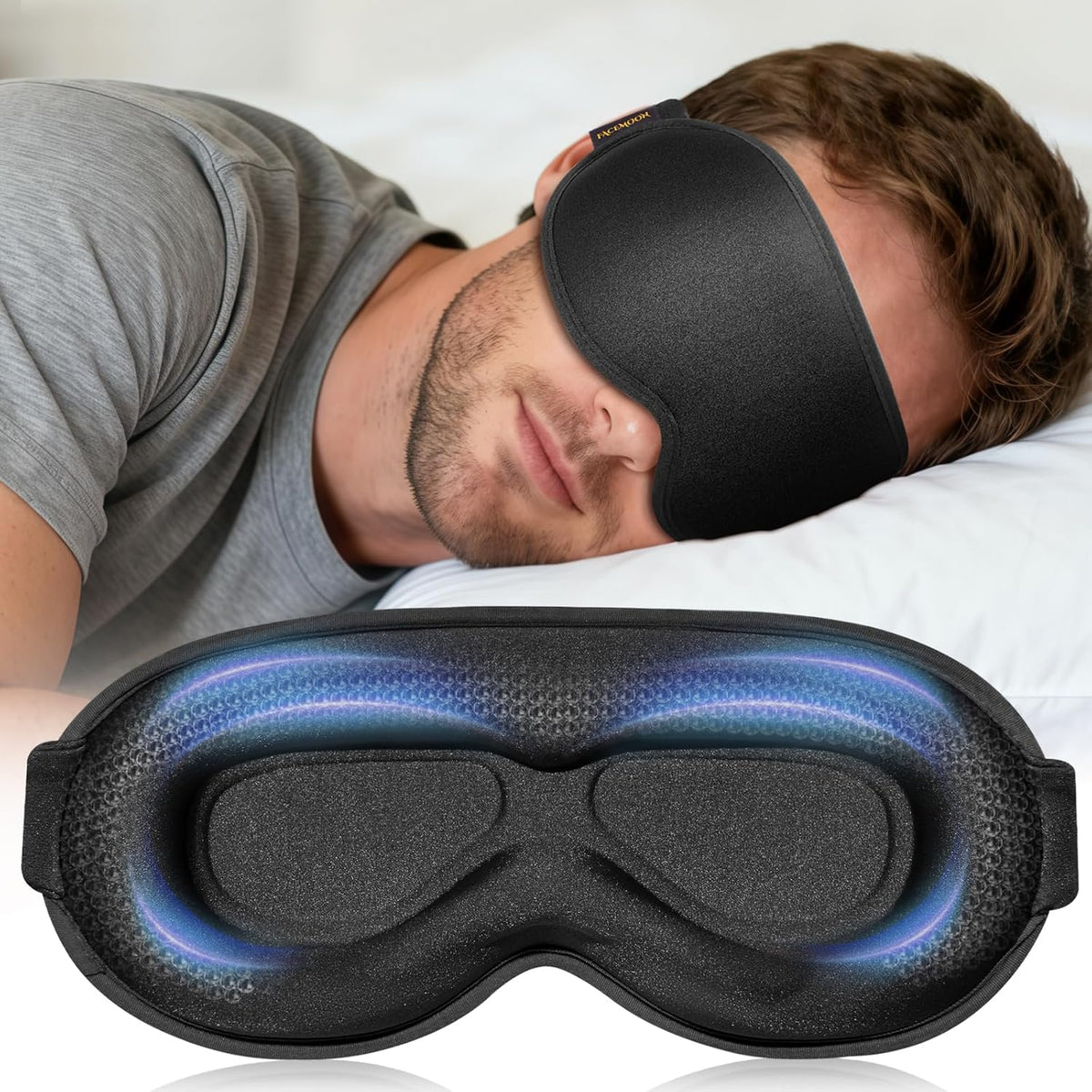 3D Blackout Weighted Sleep Mask, Airplane Travel & Nurse Essential