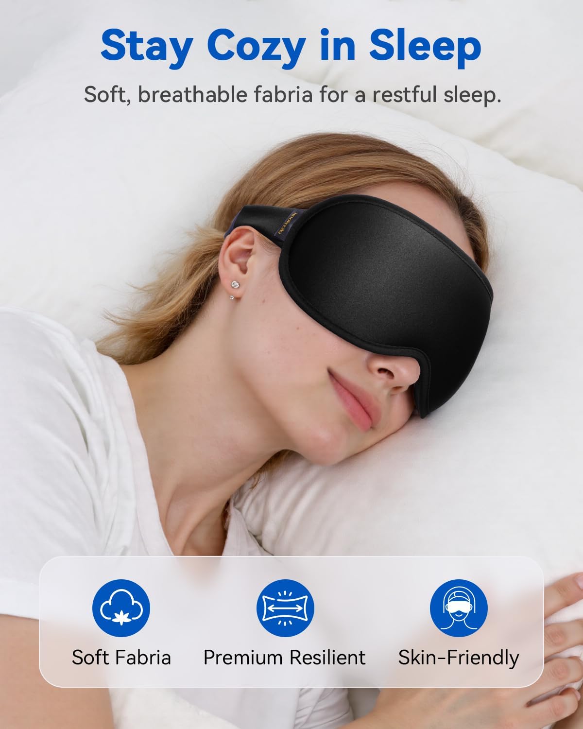 3D Blackout Weighted Sleep Mask, Airplane Travel & Nurse Essential