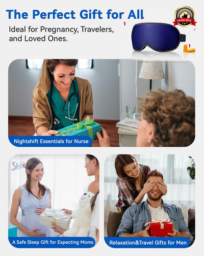 3D Blackout Weighted Sleep Mask, Airplane Travel & Nurse Essential