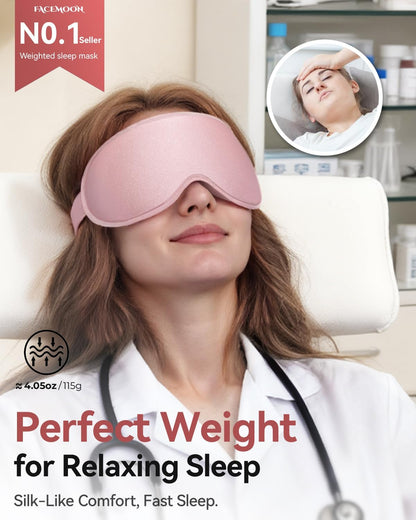 3D Blackout Weighted Sleep Mask, Airplane Travel & Nurse Essential