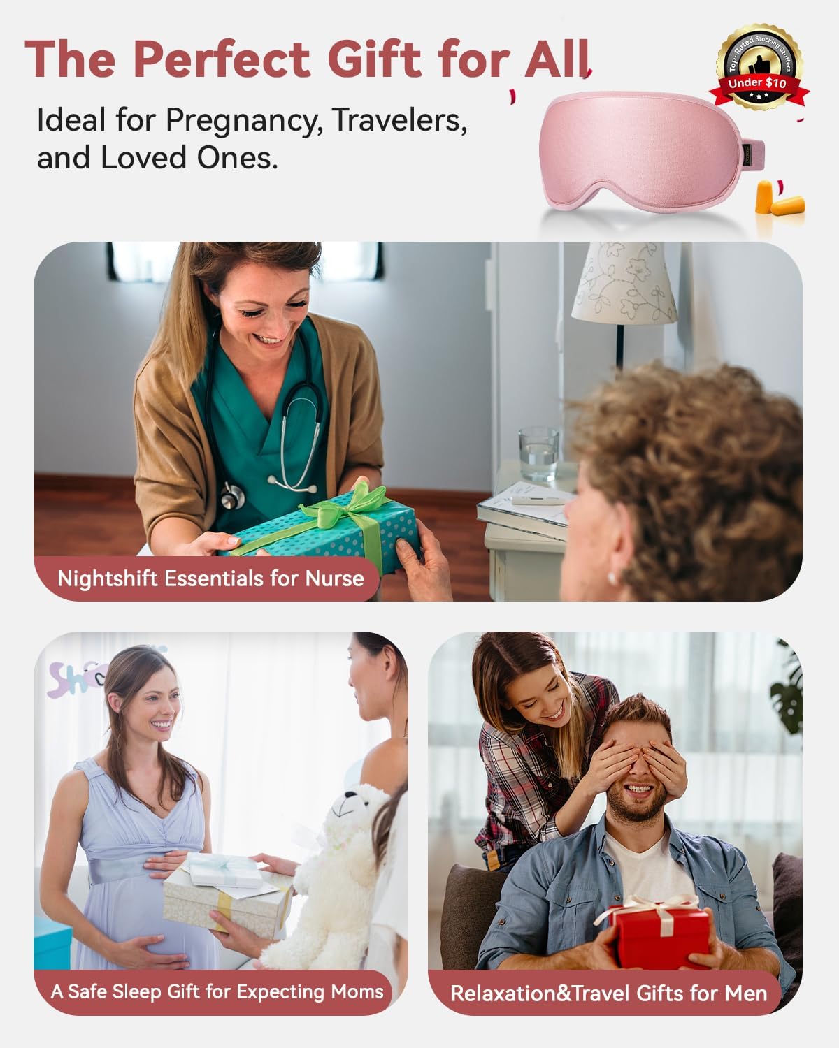 3D Blackout Weighted Sleep Mask, Airplane Travel & Nurse Essential