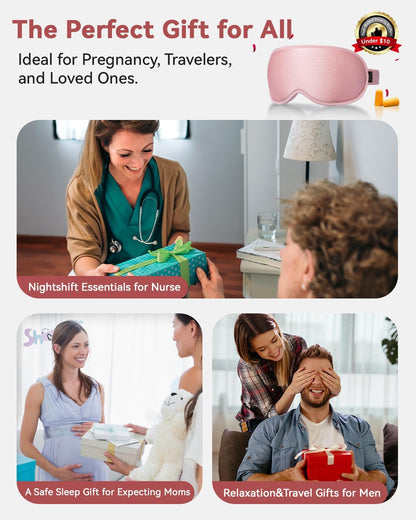 3D Blackout Weighted Sleep Mask, Airplane Travel & Nurse Essential