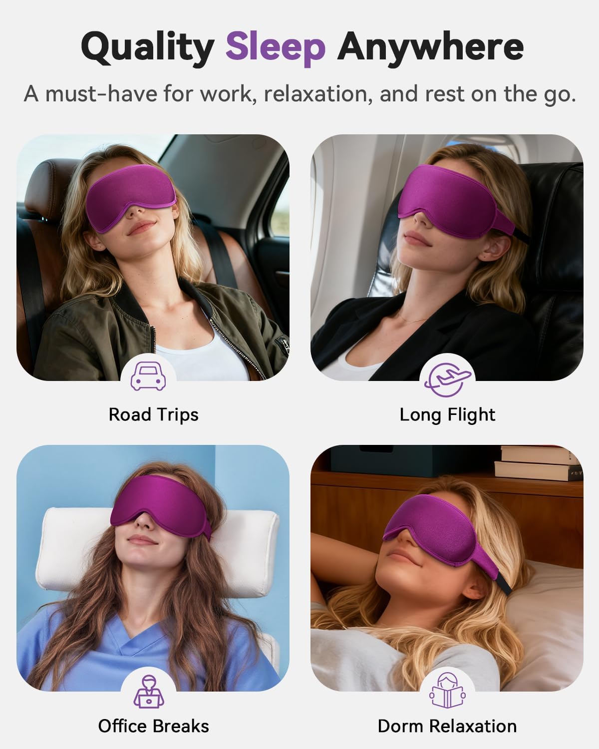 3D Blackout Weighted Sleep Mask, Airplane Travel & Nurse Essential