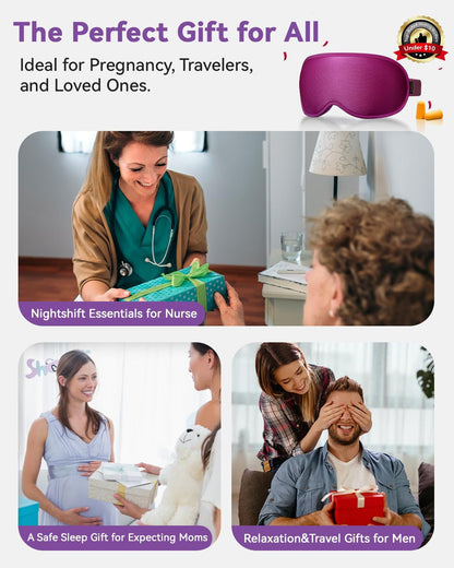 3D Blackout Weighted Sleep Mask, Airplane Travel & Nurse Essential