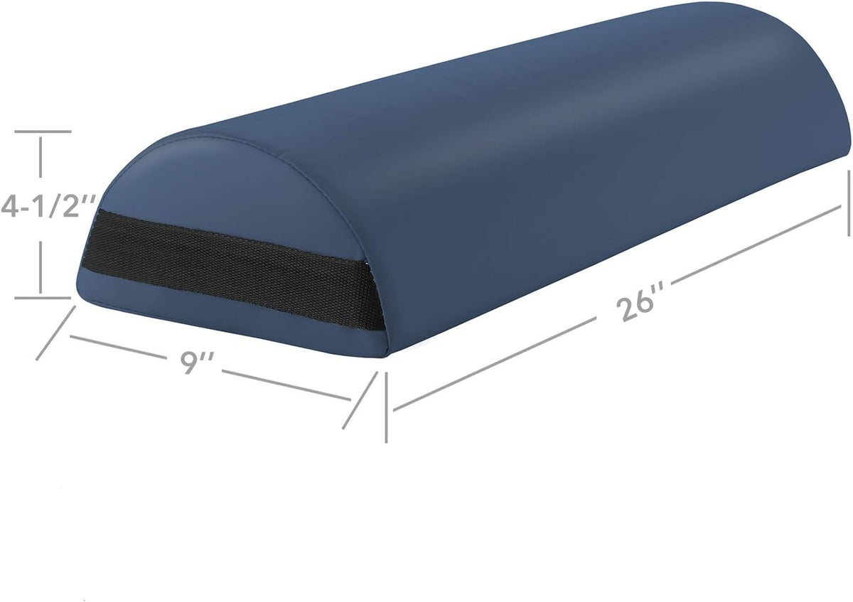 Jumbo Half Round Massage Table Bolster Under-Knee Pillow Pad - 26 x 9 x 4.5 Inch - Blue