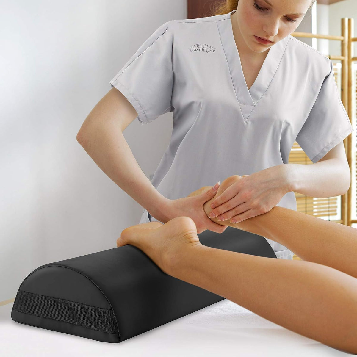 Jumbo Half Round Massage Table Bolster Under-Knee Pillow Pad - 26 x 9 x 4.5 Inch - Blue