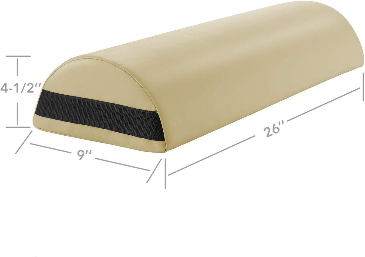 Jumbo Half Round Massage Table Bolster Under-Knee Pillow Pad - 26 x 9 x 4.5 Inch - Blue