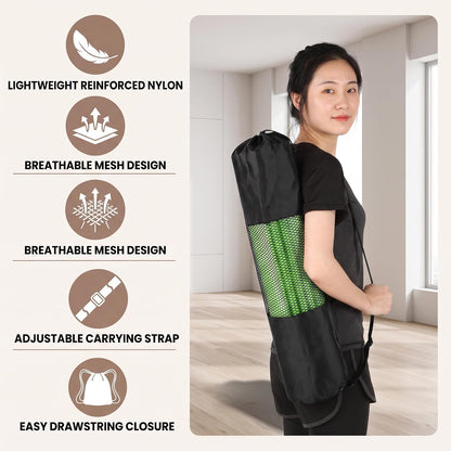 Yoga Mat Bag, Lightweight Mesh Net with Adjustable Strap for Comfortable Carrying for Yoga Mat, Snorkel Tube