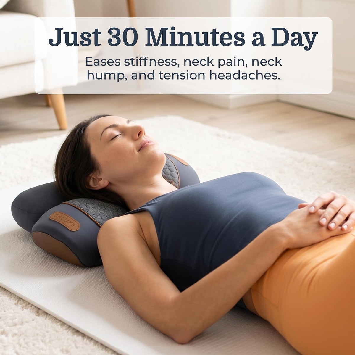 Original TheraPillow – 3-in-1 Neck Massager Pillow with Heat & Gentle Traction | Relaxing Neck & Shoulder Support with Vibration Massage, Wireless Design & USB-C Charging
