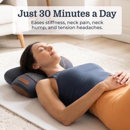 Original TheraPillow – 3-in-1 Neck Massager Pillow with Heat & Gentle Traction | Relaxing Neck & Shoulder Support with Vibration Massage, Wireless Design & USB-C Charging