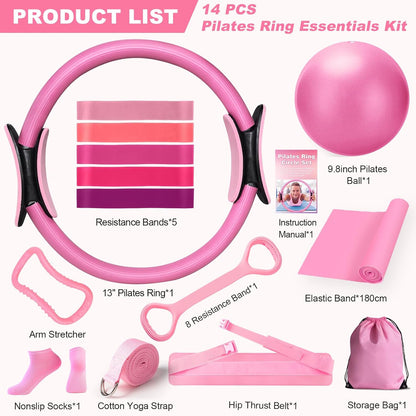 Pilates Ring Set for Home Workout-13'' Magic Circle and Ball