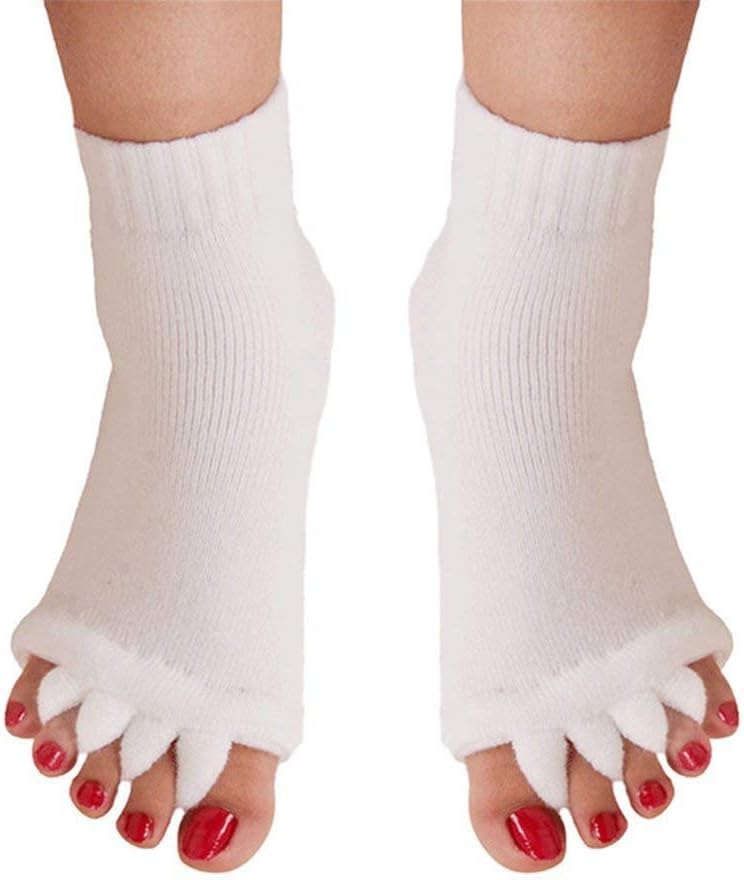Toe Separator Socks Yoga Sports Gym Health Massage Foot Alignment Socks