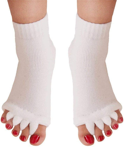 Toe Separator Socks Yoga Sports Gym Health Massage Foot Alignment Socks