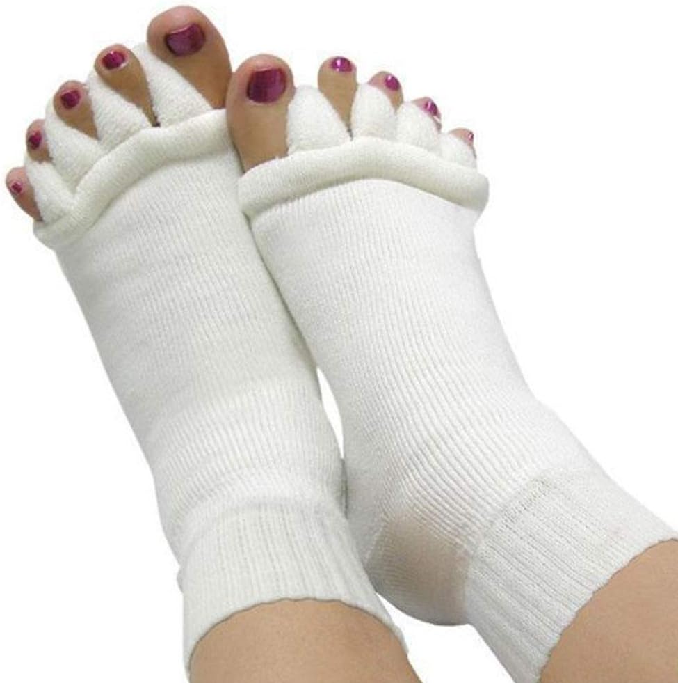 Toe Separator Socks Yoga Sports Gym Health Massage Foot Alignment Socks