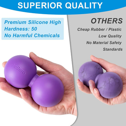Peanut Massage Ball-Double Lacrosse Massage Ball (Grey Firm Ball)