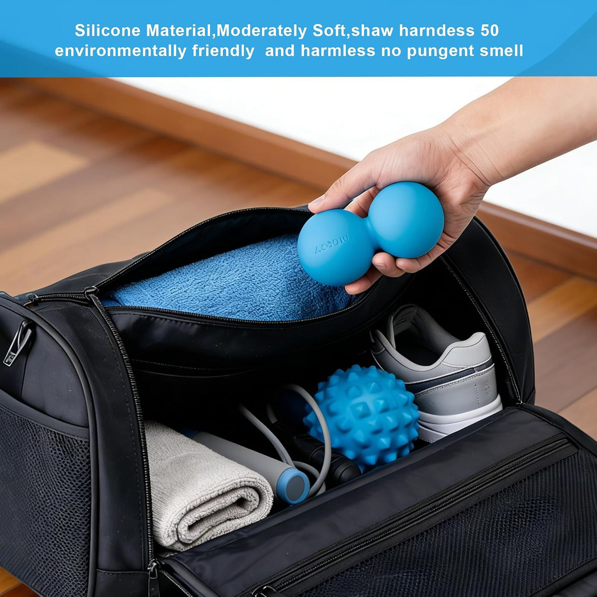 Peanut Massage Ball-Double Lacrosse Massage Ball (Grey Firm Ball)