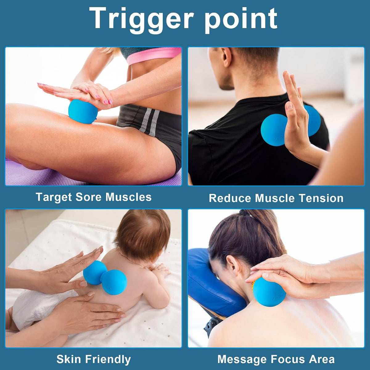 Peanut Massage Ball-Double Lacrosse Massage Ball (Grey Firm Ball)