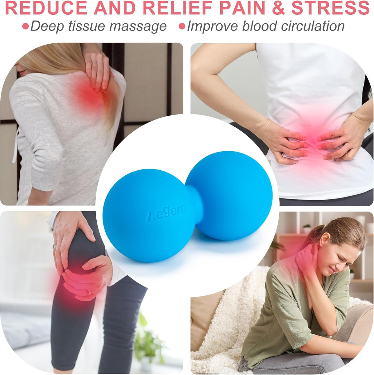 Peanut Massage Ball-Double Lacrosse Massage Ball (Grey Firm Ball)