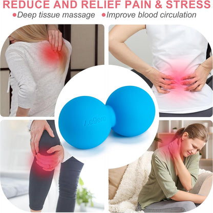 Peanut Massage Ball-Double Lacrosse Massage Ball (Grey Firm Ball)