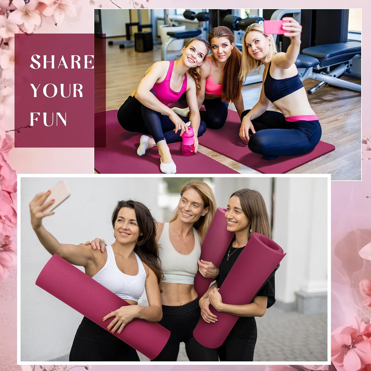 6 Pack Yoga Mats Bulk 68 x 24 Inches Non Slip Exercise Yoga Mat 4 mm Thick Anti Slip Tear Resistant Sports Gym for Fitness Stretching Home Workout and Studio