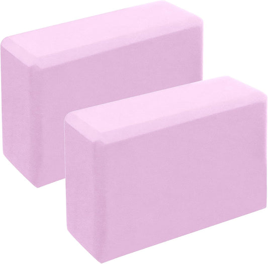Yoga Blocks 2 Pack,Lightweight-High Density Eva Foam Soft Non-Slip for Yoga, Pilates, Meditation 9"×6"×3"