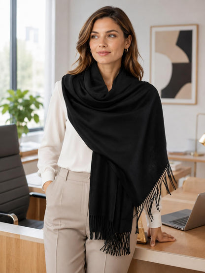 Women's Fringe Shawl Wrap Pashmina Scarf for Wedding Evening