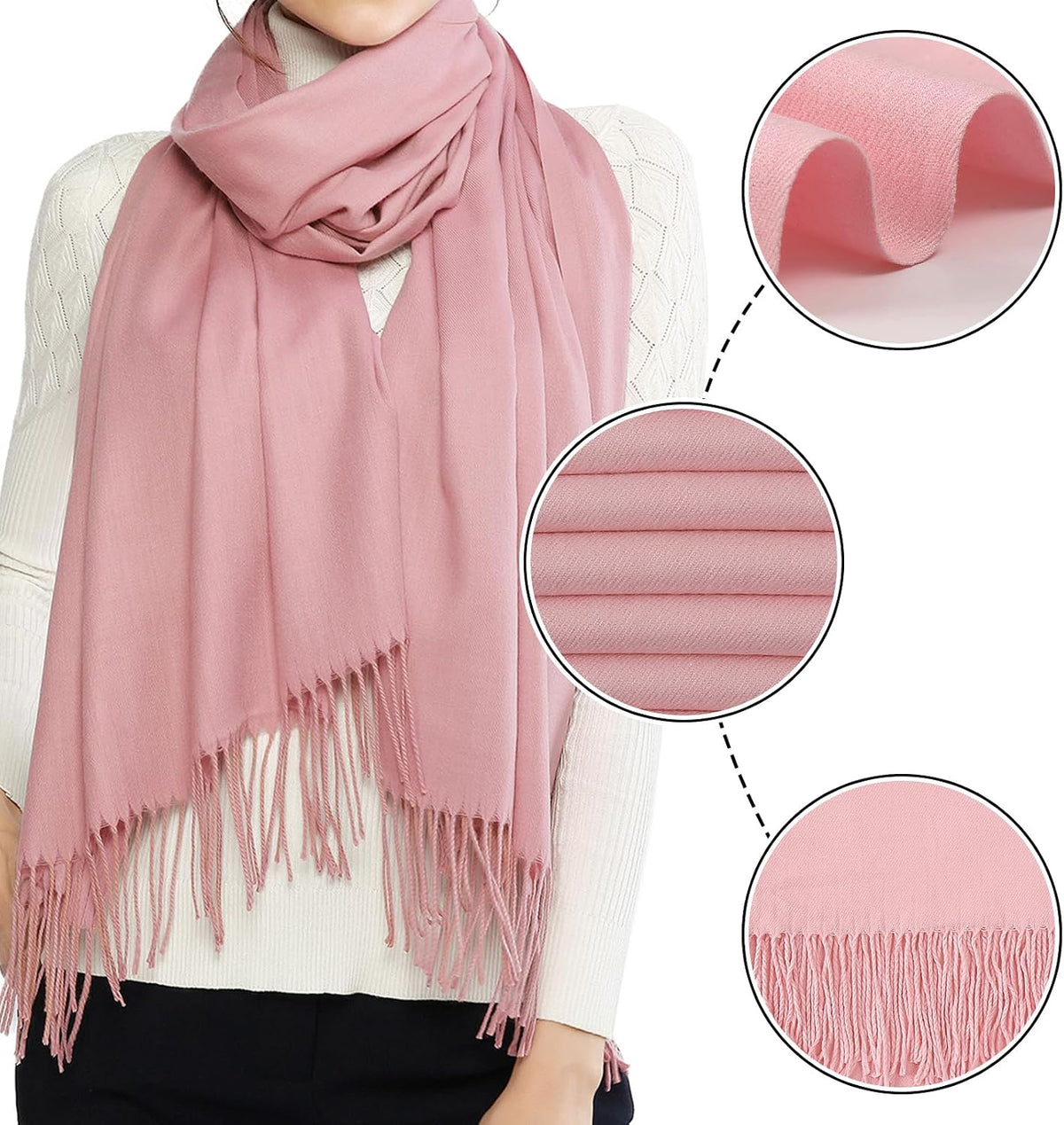 Women's Fringe Shawl Wrap Pashmina Scarf for Wedding Evening
