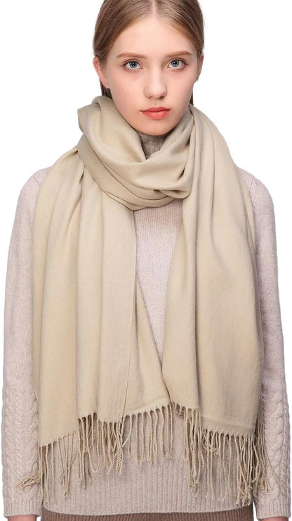 Women's Fringe Shawl Wrap Pashmina Scarf for Wedding Evening