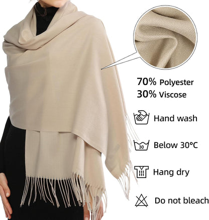Women's Fringe Shawl Wrap Pashmina Scarf for Wedding Evening