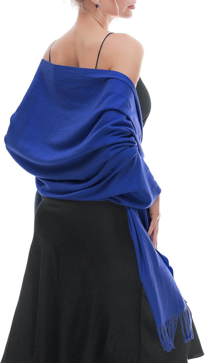 Women's Fringe Shawl Wrap Pashmina Scarf for Wedding Evening