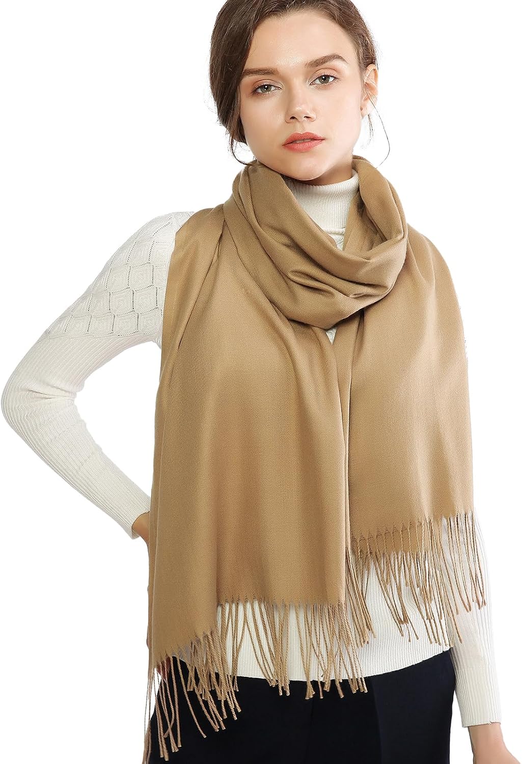 Women's Fringe Shawl Wrap Pashmina Scarf for Wedding Evening