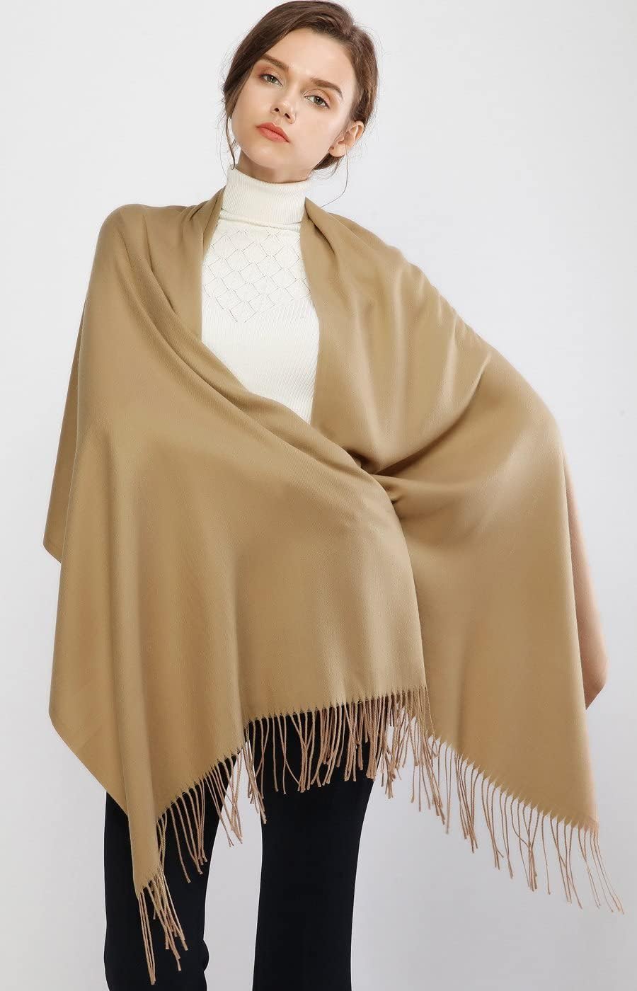 Women's Fringe Shawl Wrap Pashmina Scarf for Wedding Evening