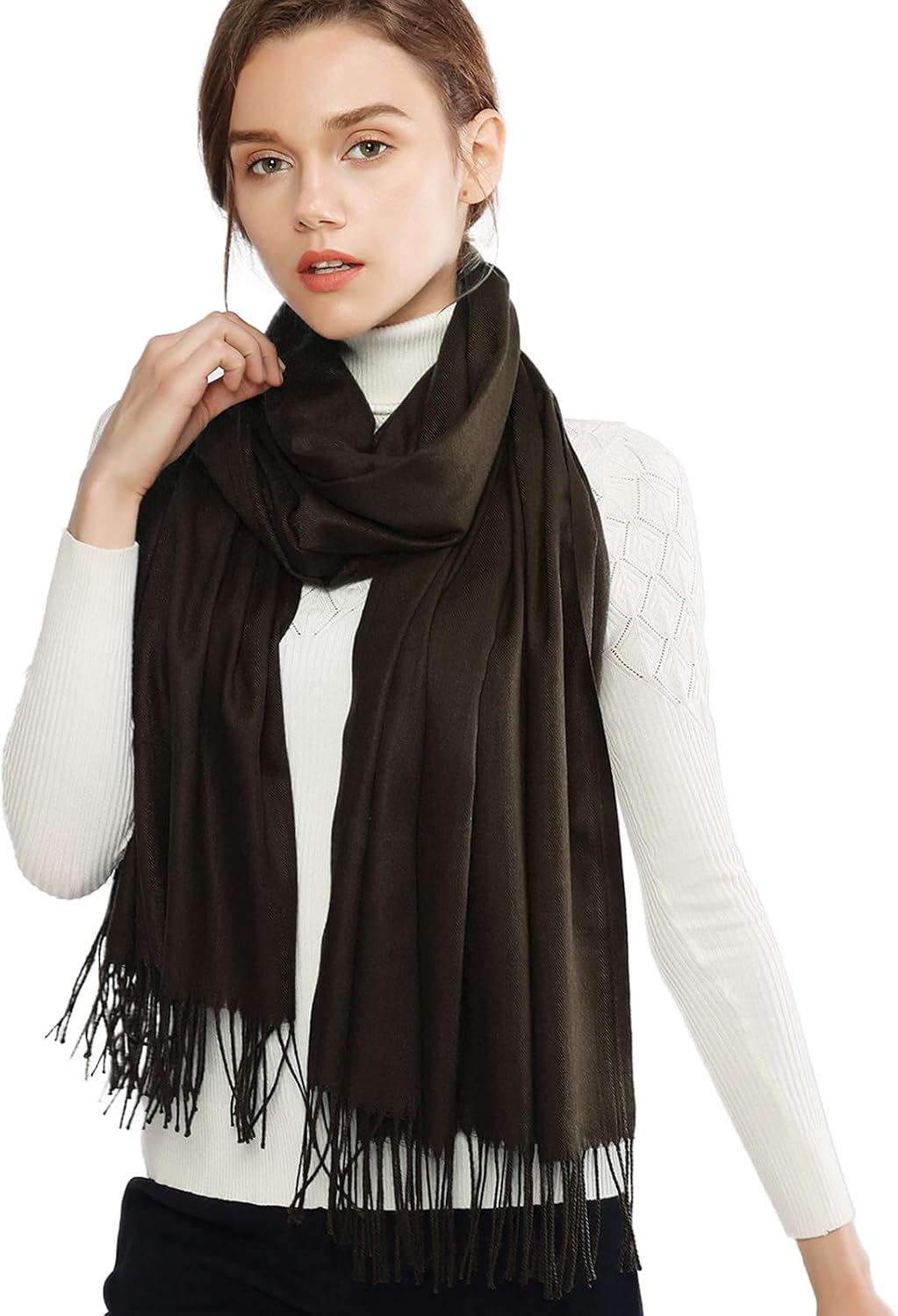 Women's Fringe Shawl Wrap Pashmina Scarf for Wedding Evening