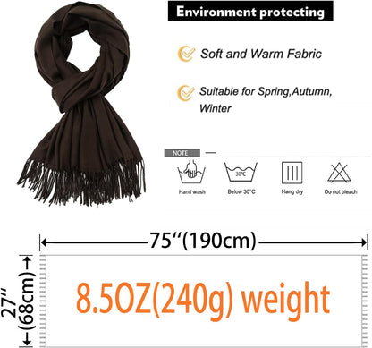 Women's Fringe Shawl Wrap Pashmina Scarf for Wedding Evening