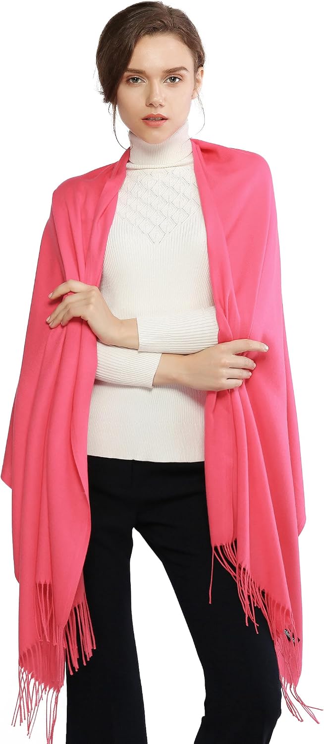 Women's Fringe Shawl Wrap Pashmina Scarf for Wedding Evening