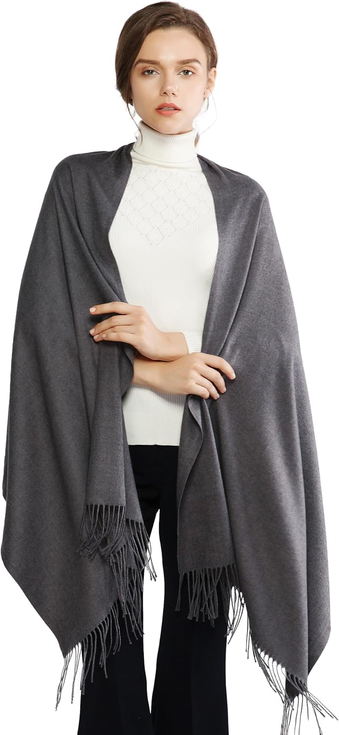 Women's Fringe Shawl Wrap Pashmina Scarf for Wedding Evening