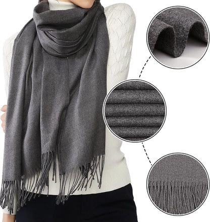 Women's Fringe Shawl Wrap Pashmina Scarf for Wedding Evening