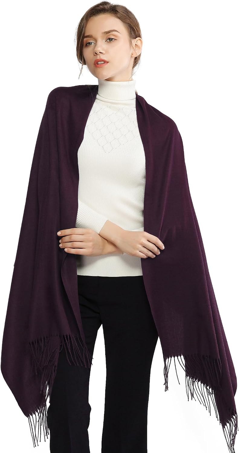 Women's Fringe Shawl Wrap Pashmina Scarf for Wedding Evening