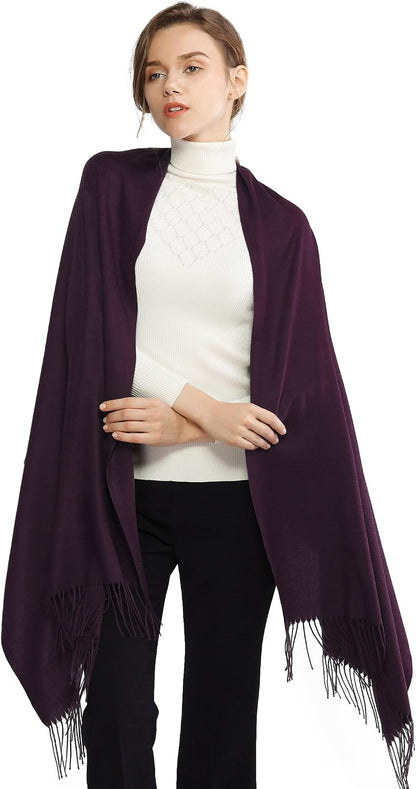 Women's Fringe Shawl Wrap Pashmina Scarf for Wedding Evening